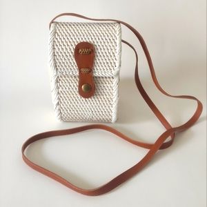 Collection Eighteen mini handbag crossbody or shoulder hand-woven wicker NWT